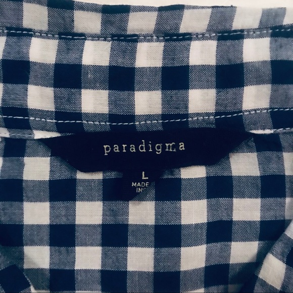 Paradigma- Gingham Blue Check Blouse - Large - Picture 6 of 7